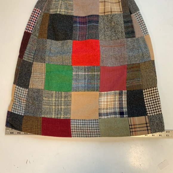 Vintage wool patchwork miniskirt, used excellent condition, - Picture 10 of 13